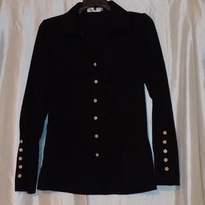 Long sleeved, button up blouse.